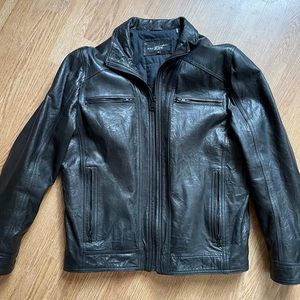 Black leather jacket